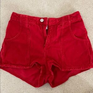 Red corduroy short